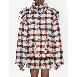 NWT Gucci tweed check-print jacket Size 42